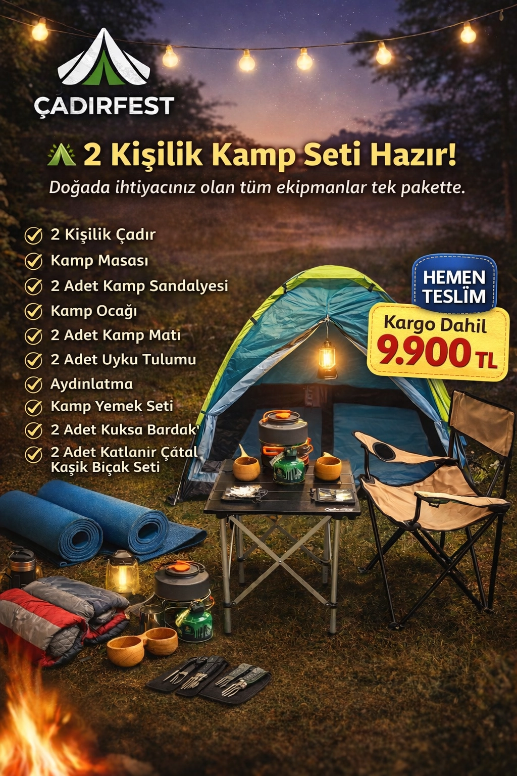 2 Kişilik kamp seti